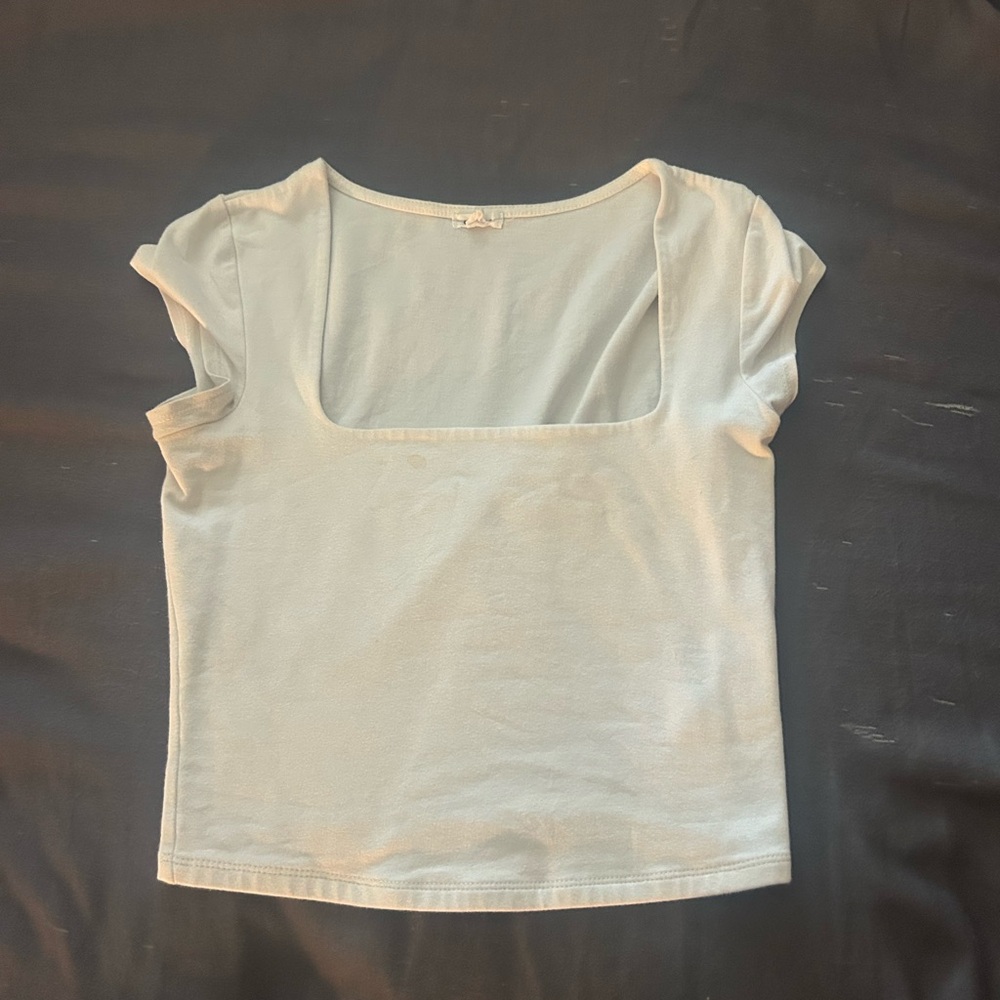 Garage Light Cream Square Neck Top